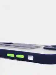Синий чехол для iPhone 12 / 6.1 /, силиконовый, с держателем-подставкой