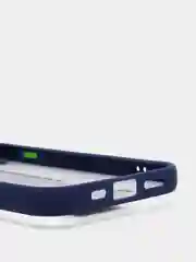 Синий чехол для iPhone 12 / 6.1 /, силиконовый, с держателем-подставкой