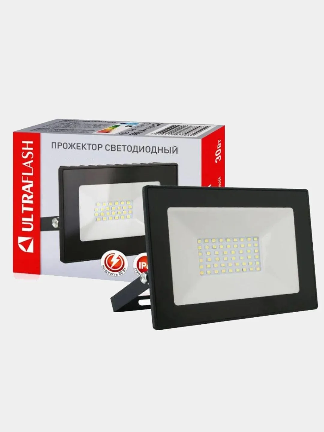 Прожектор светодиодный LED, 30 Вт, IP65, 6500 K, светильник, лампа для улицы и помещений