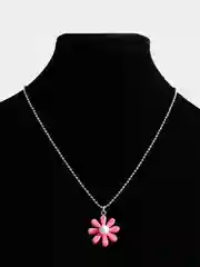 Тёмно-розовый цепочка  с подвеской "Flower" на шею