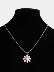 Розовый цепочка  с подвеской "Flower" на шею