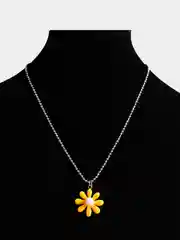 Желтый цепочка  с подвеской "Flower" на шею