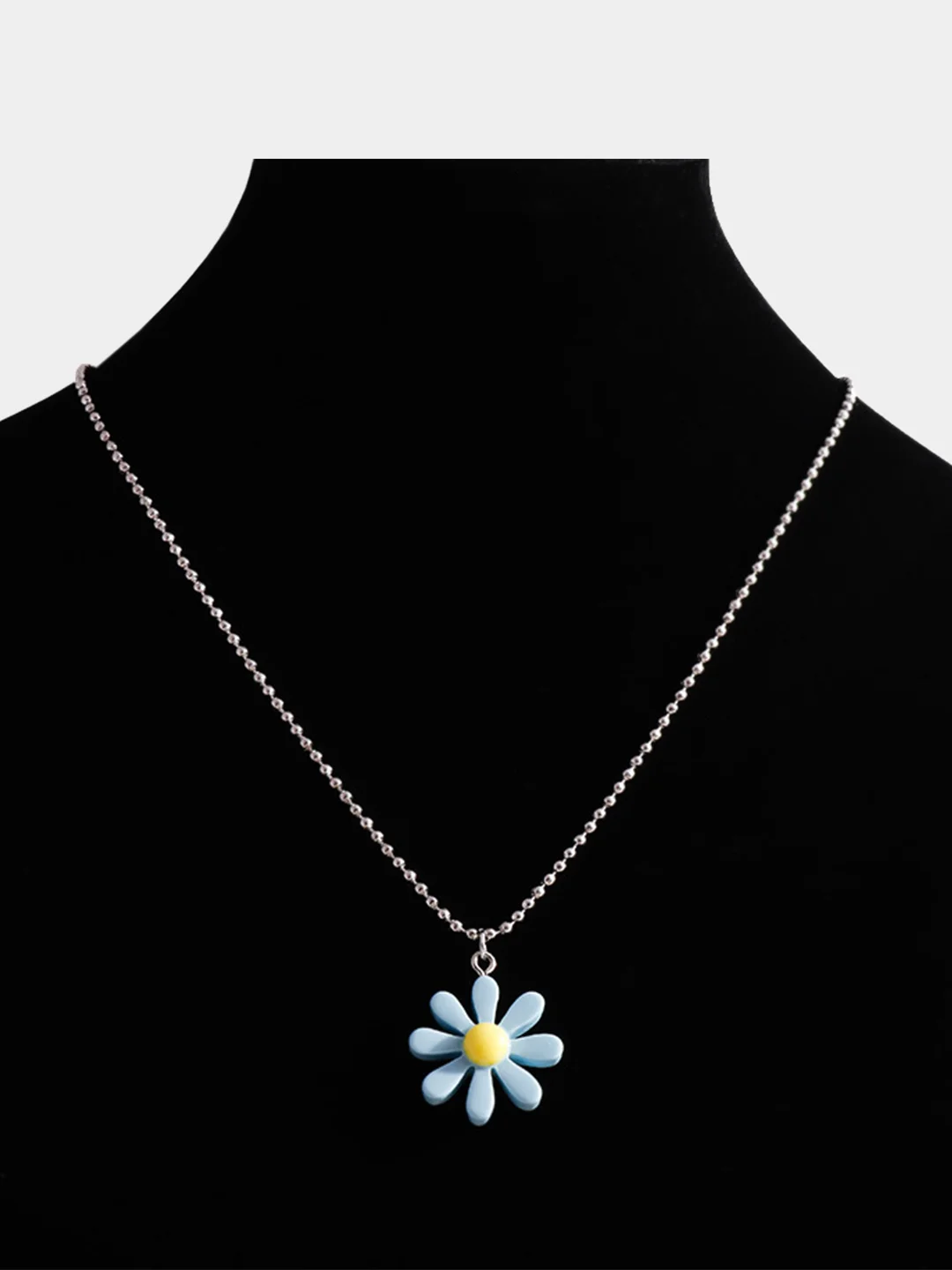 Голубой цепочка  с подвеской "Flower" на шею