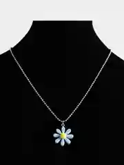 Голубой цепочка  с подвеской "Flower" на шею