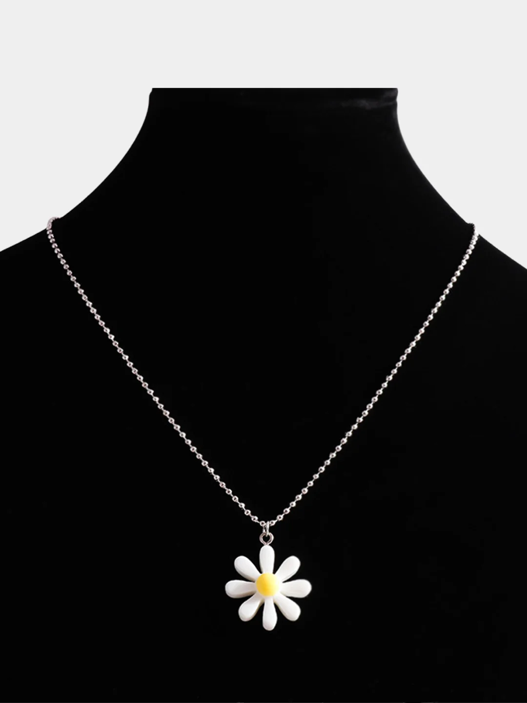 Белый цепочка  с подвеской "Flower" на шею