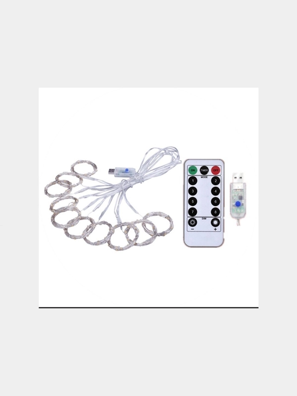 Светодиодная гирлянда - штора, 3 х 1 м, USB, с пультом, 8 режимов