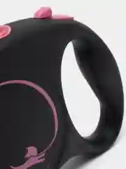 Поводок-рулетка для выгула собак Flexi Black Design лента L, 5м 50 кг, розовый