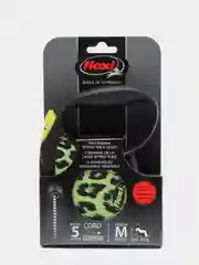 Поводок-рулетка для выгула собак Flexi Safari cord M 5 м, 20 кг, желтый леопард