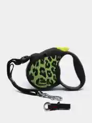 Поводок-рулетка для выгула собак Flexi Safari cord M 5 м, 20 кг, желтый леопард