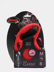 Поводок-рулетка для выгула собак Flexi New Classic трос M 8м, 20кг, красный