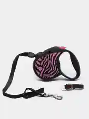 Поводок-рулетка Flexi Safari для выгула собак трос S, 5м 12кг, pink Zebra