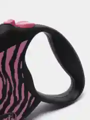 Поводок-рулетка Flexi Safari для выгула собак трос S, 5м 12кг, pink Zebra