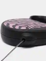 Поводок-рулетка Flexi Safari для выгула собак трос S, 5м 12кг, pink Zebra