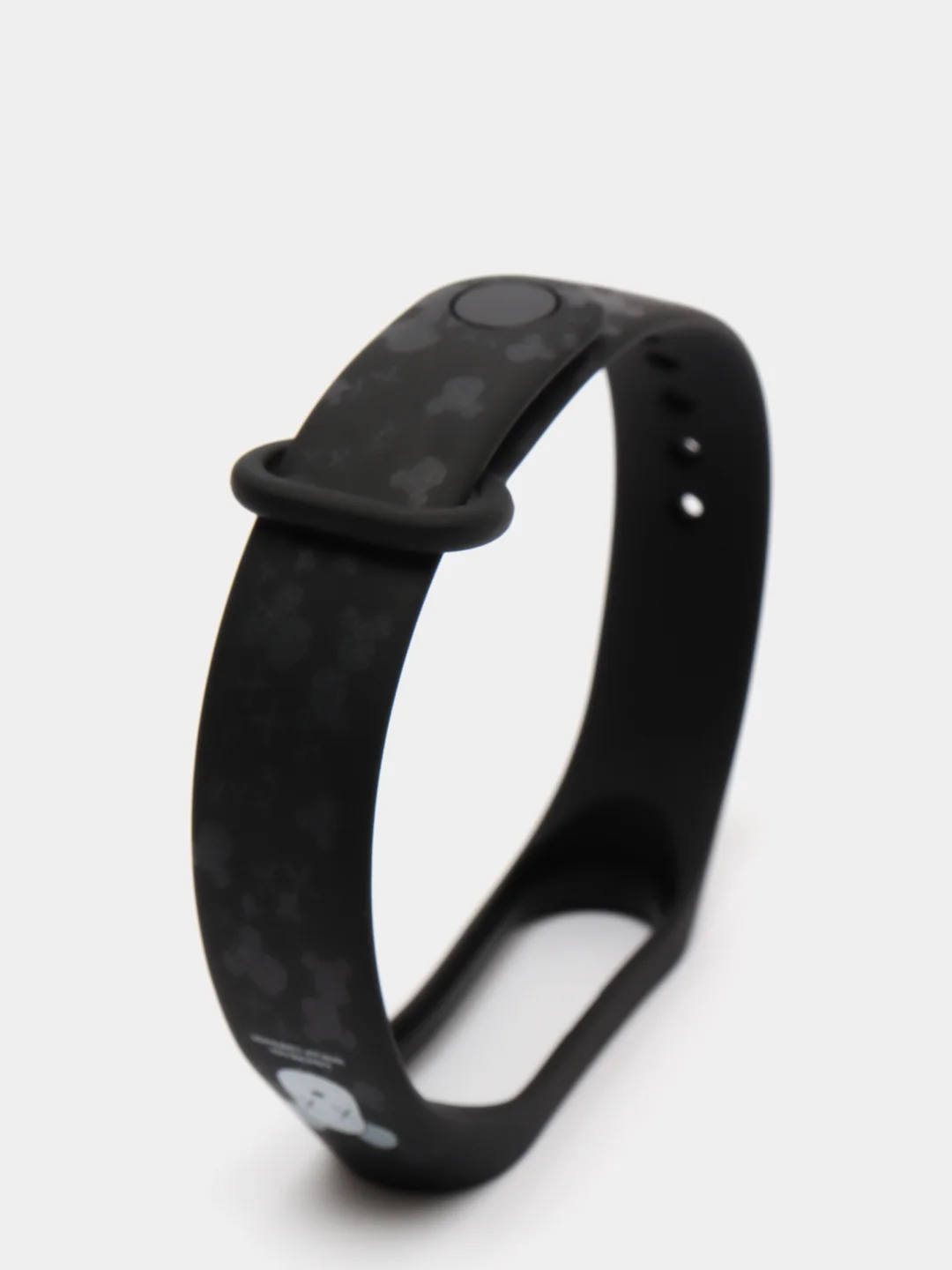 Тёмно-серый силиконовый ремешок с принтом для Xiaomi Mi Band 7 / 3 / 4 / 5 / 6