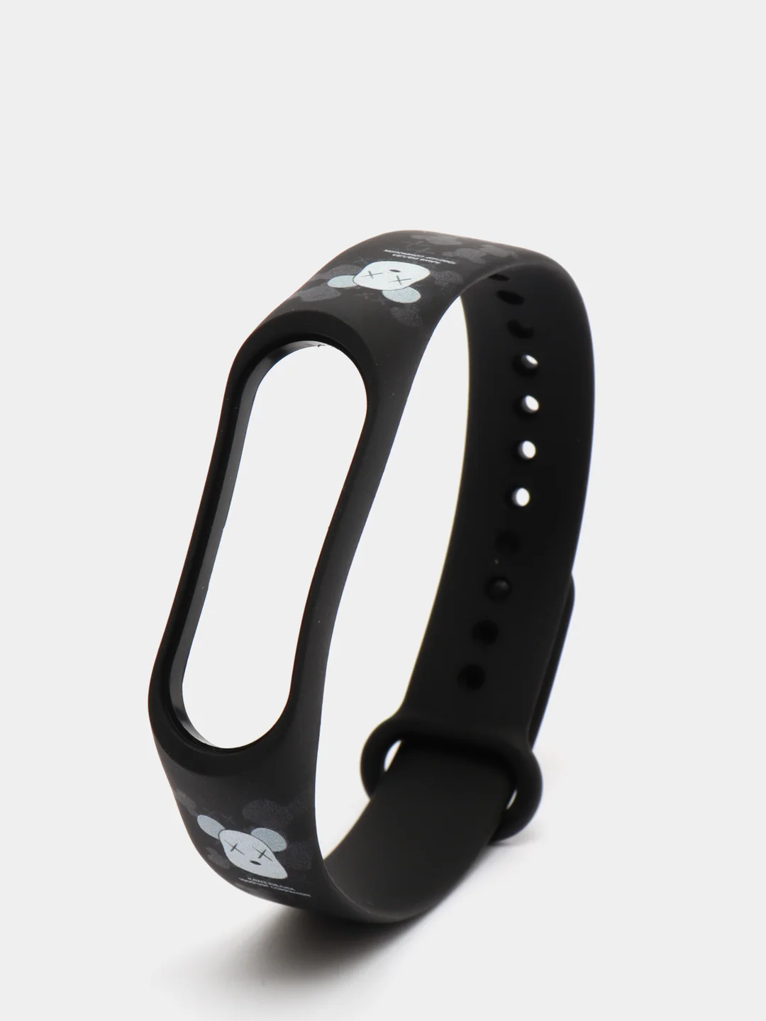 Тёмно-серый силиконовый ремешок с принтом для Xiaomi Mi Band 7 / 3 / 4 / 5 / 6