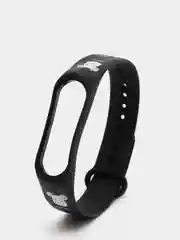 Тёмно-серый силиконовый ремешок с принтом для Xiaomi Mi Band 7 / 3 / 4 / 5 / 6
