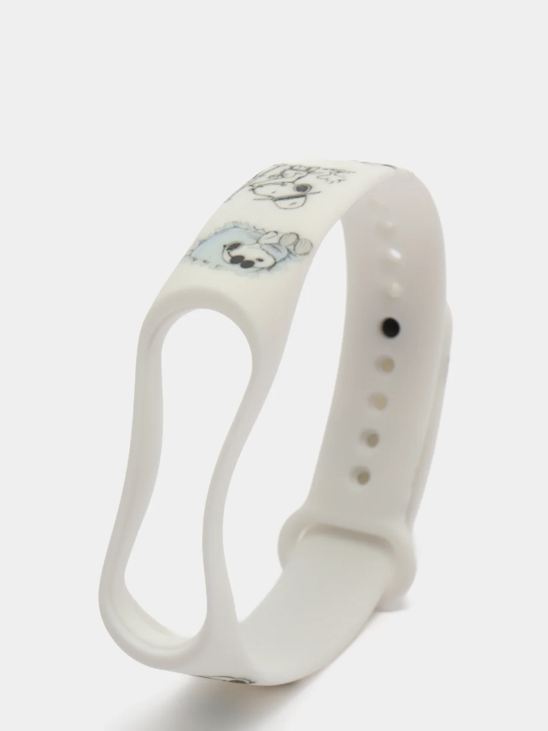 Небесно-голубой силиконовый ремешок с принтом для Xiaomi Mi Band 7 / 3 / 4 / 5 / 6