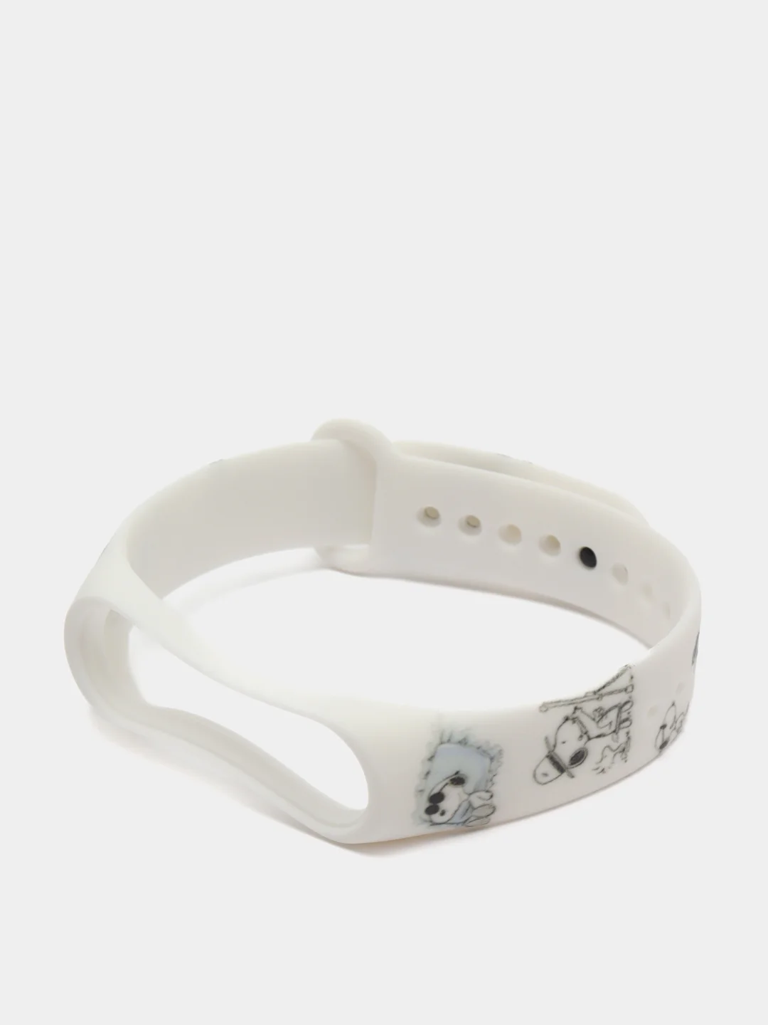 Небесно-голубой силиконовый ремешок с принтом для Xiaomi Mi Band 7 / 3 / 4 / 5 / 6