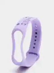 Фиолетовый силиконовый ремешок с принтом для Xiaomi Mi Band 7 / 3 / 4 / 5 / 6