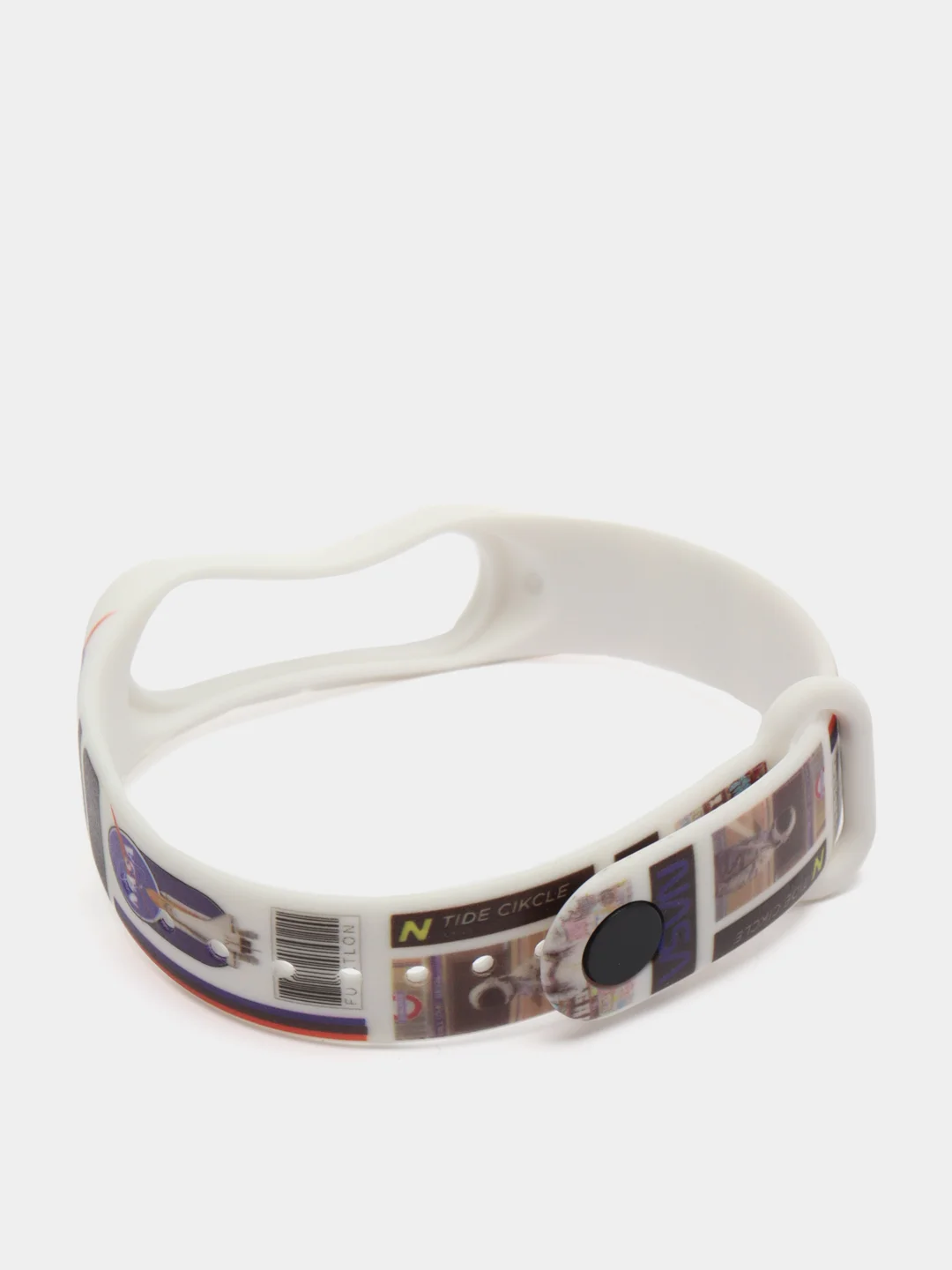 Синий силиконовый ремешок с принтом для Xiaomi Mi Band 7 / 3 / 4 / 5 / 6
