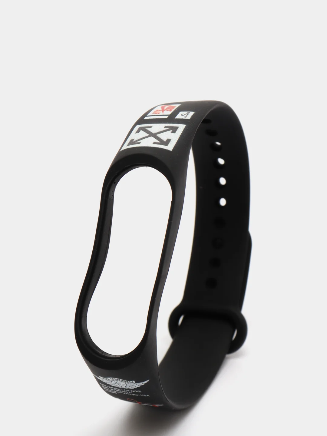 Бежевый меланж силиконовый ремешок с принтом для Xiaomi Mi Band 7 / 3 / 4 / 5 / 6