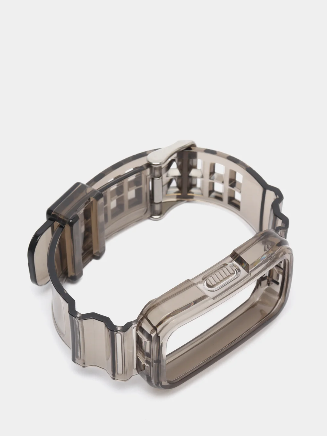 Черный силиконовый прозрачный ремешок для Huawei Band 6 / Honor Band 6