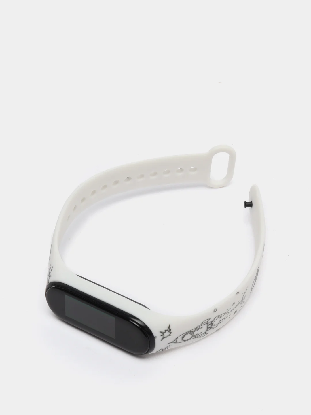 Бежевый силиконовый ремешок с принтом для Xiaomi Mi Band 7 / 3 / 4 / 5 / 6