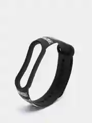 Тёмно-серый силиконовый ремешок с принтом для Xiaomi Mi Band 7 / 3 / 4 / 5 / 6