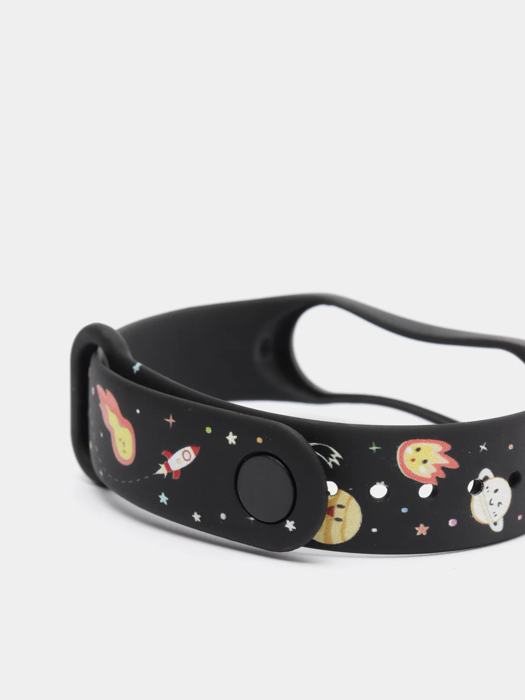 Голубой силиконовый ремешок с принтом для Xiaomi Mi Band 7 / 3 / 4 / 5 / 6