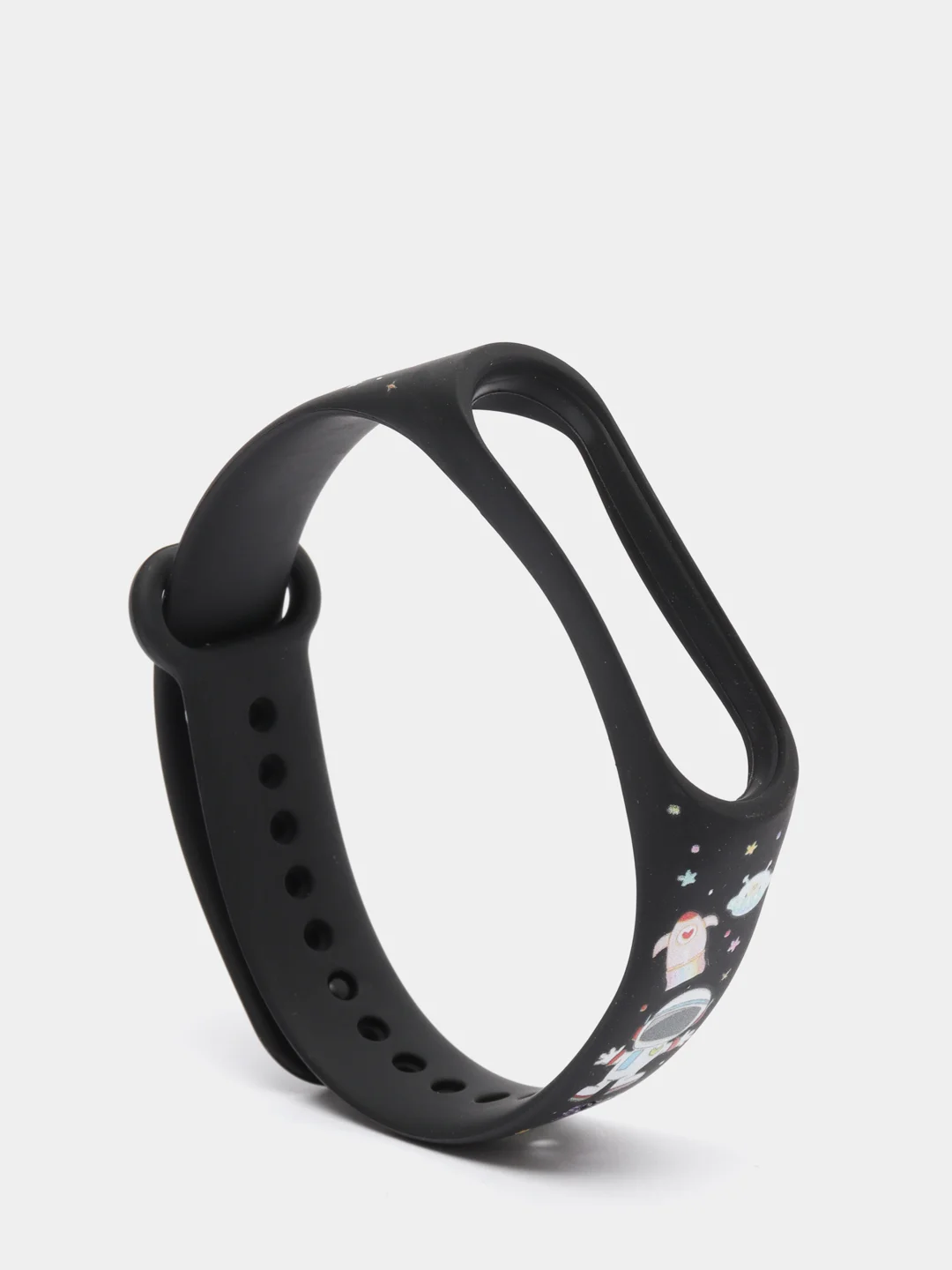 Голубой силиконовый ремешок с принтом для Xiaomi Mi Band 7 / 3 / 4 / 5 / 6