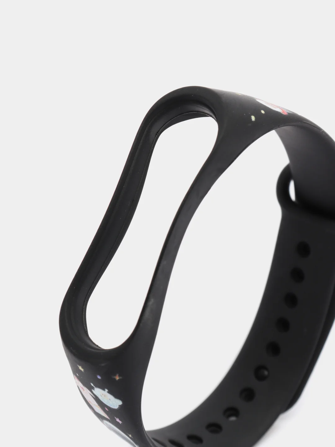 Голубой силиконовый ремешок с принтом для Xiaomi Mi Band 7 / 3 / 4 / 5 / 6