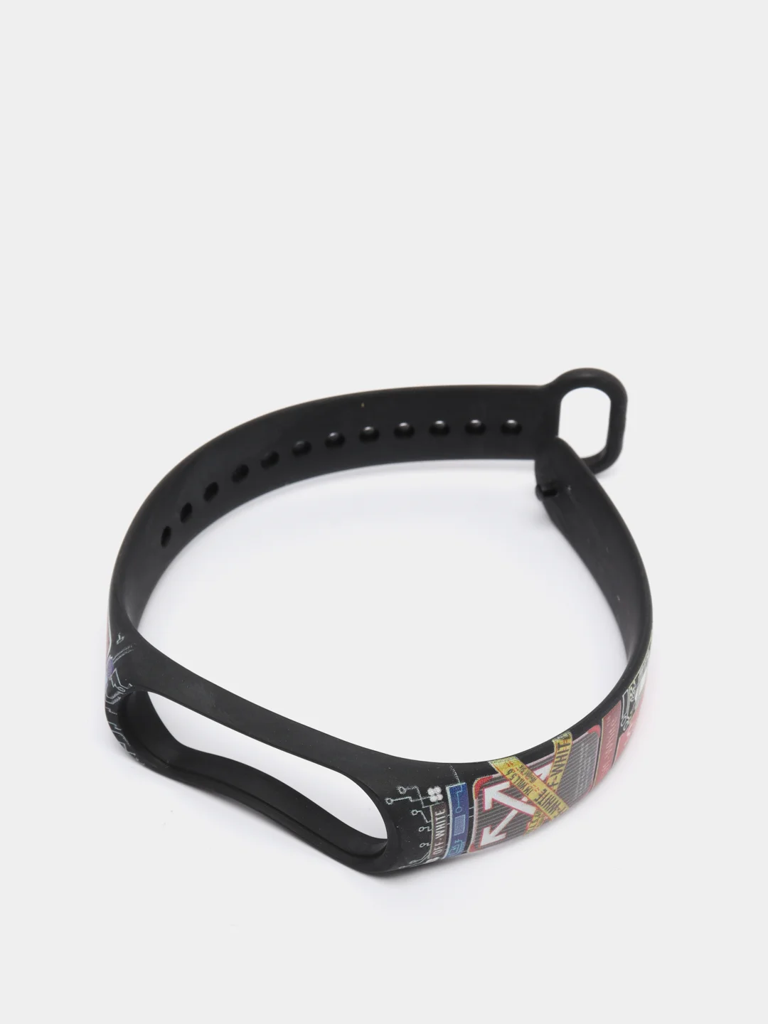 Красный силиконовый ремешок с принтом для Xiaomi Mi Band 7 / 3 / 4 / 5 / 6