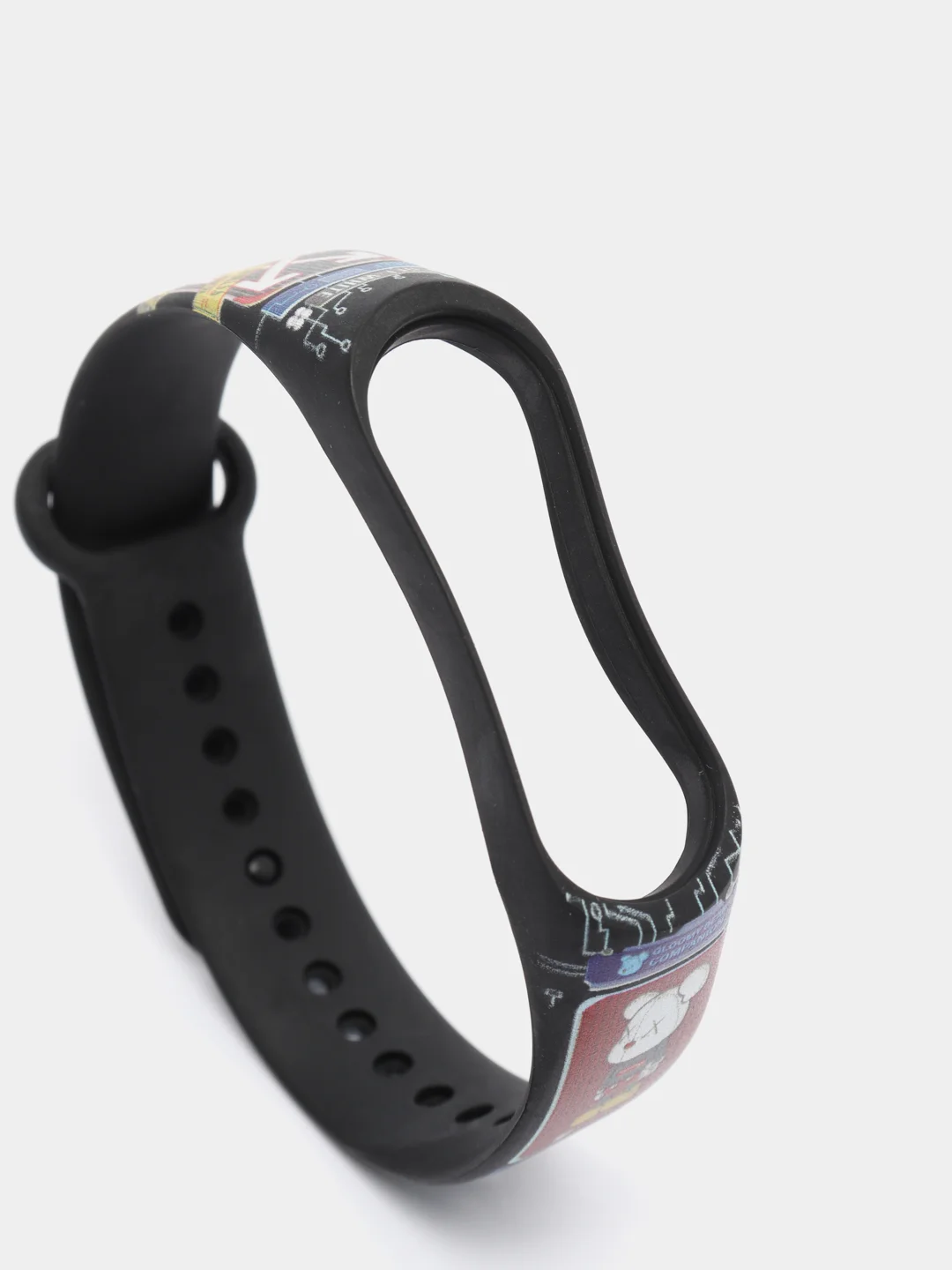 Красный силиконовый ремешок с принтом для Xiaomi Mi Band 7 / 3 / 4 / 5 / 6