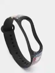 Красный силиконовый ремешок с принтом для Xiaomi Mi Band 7 / 3 / 4 / 5 / 6