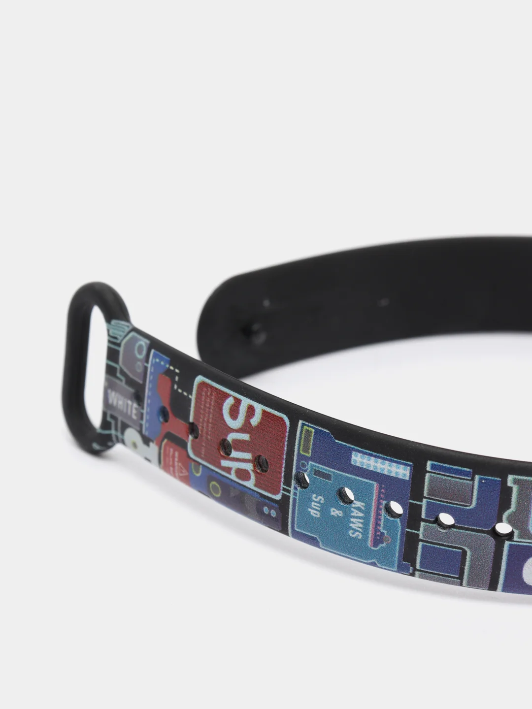Красный силиконовый ремешок с принтом для Xiaomi Mi Band 7 / 3 / 4 / 5 / 6