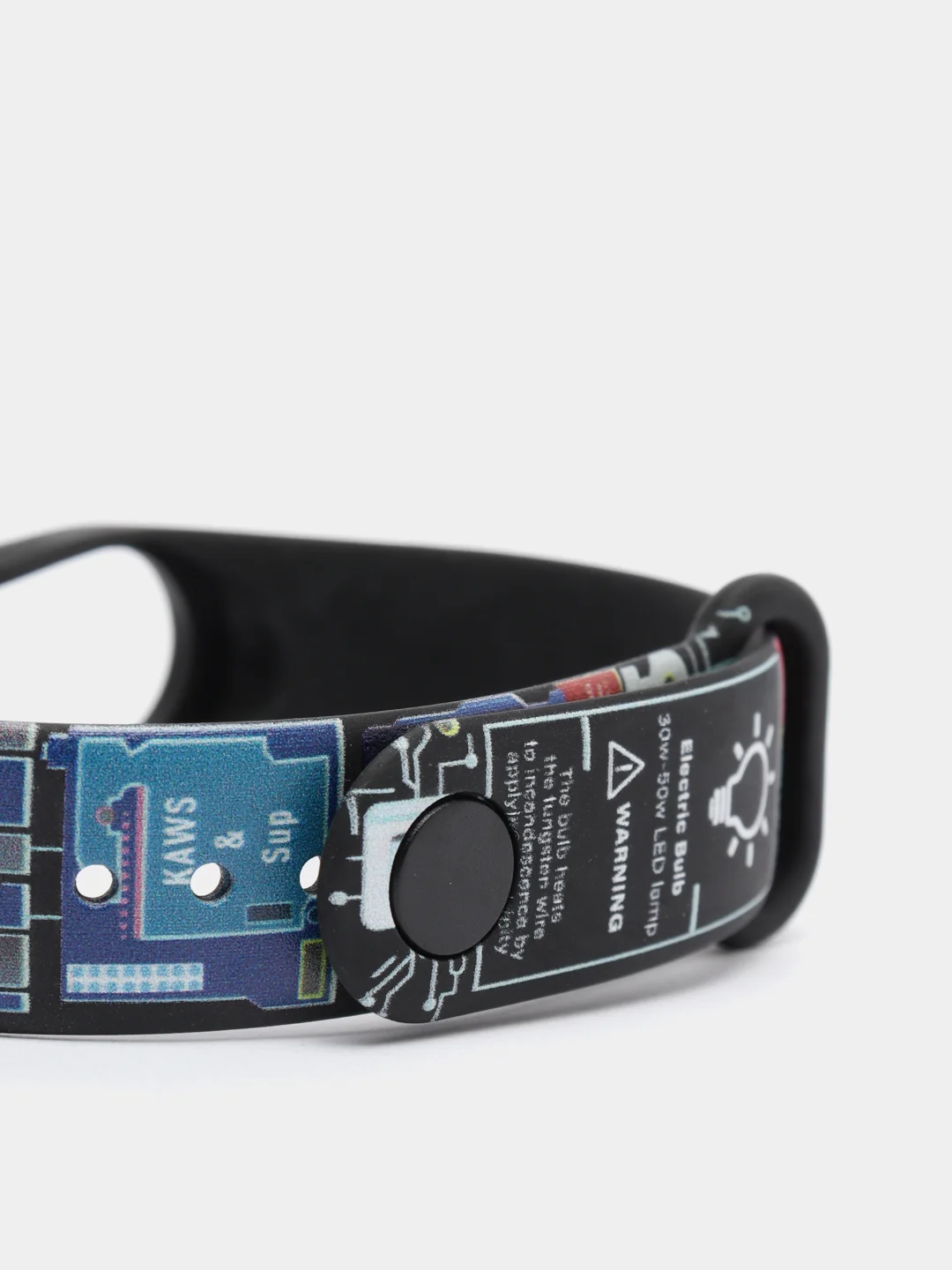 Красный силиконовый ремешок с принтом для Xiaomi Mi Band 7 / 3 / 4 / 5 / 6