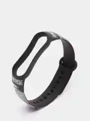 Серый меланж силиконовый ремешок с принтом для Xiaomi Mi Band 7 / 3 / 4 / 5 / 6