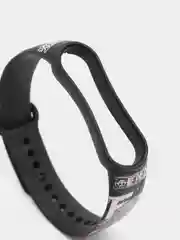 Серый меланж силиконовый ремешок с принтом для Xiaomi Mi Band 7 / 3 / 4 / 5 / 6