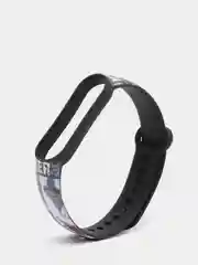 Серый силиконовый ремешок с принтом для Xiaomi Mi Band 7 / 3 / 4 / 5 / 6