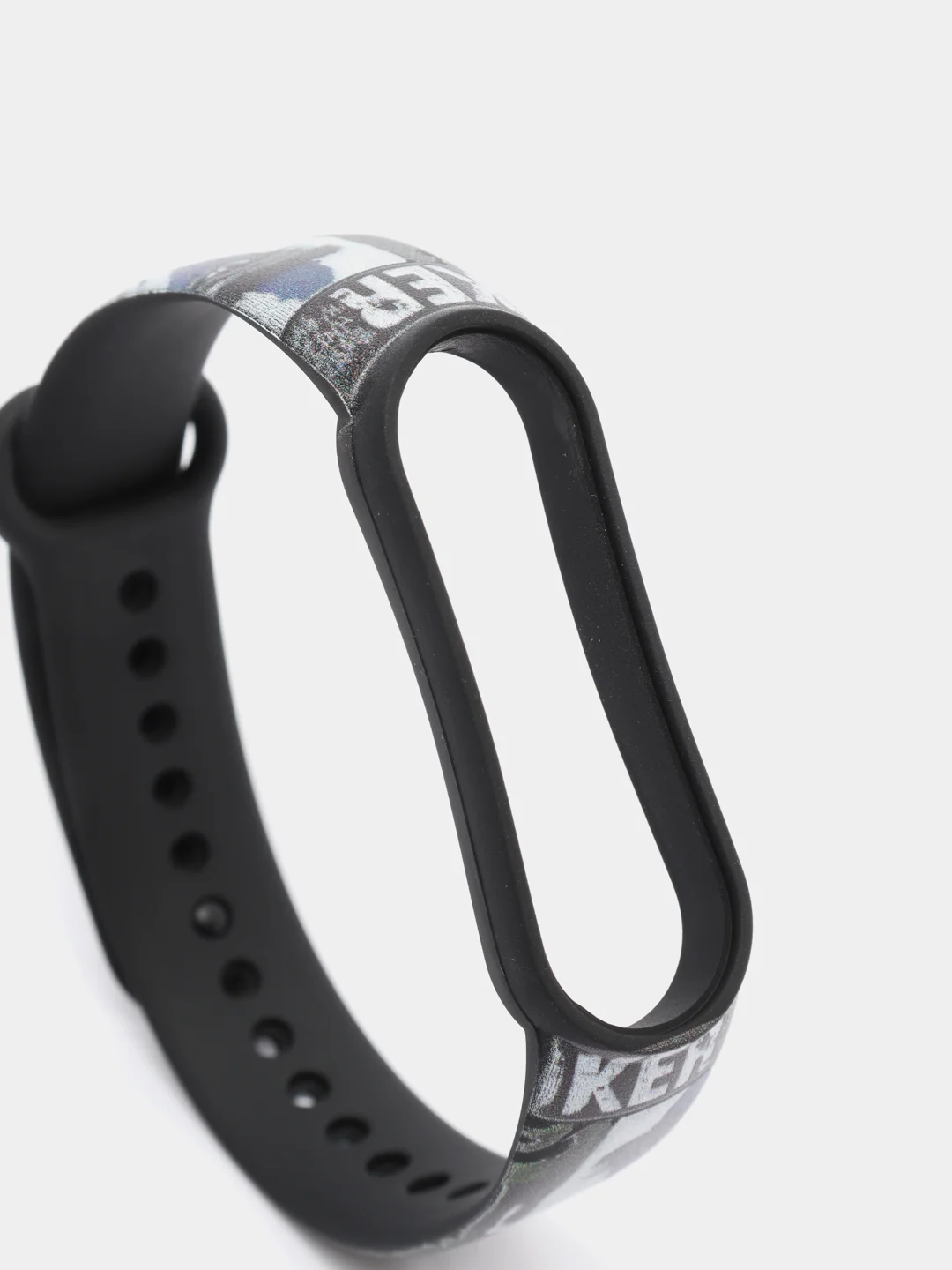 Серый силиконовый ремешок с принтом для Xiaomi Mi Band 7 / 3 / 4 / 5 / 6
