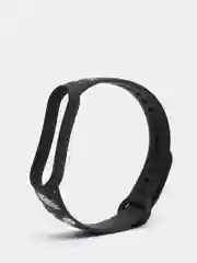 Черный силиконовый ремешок с принтом для Xiaomi Mi Band 7 / 3 / 4 / 5 / 6