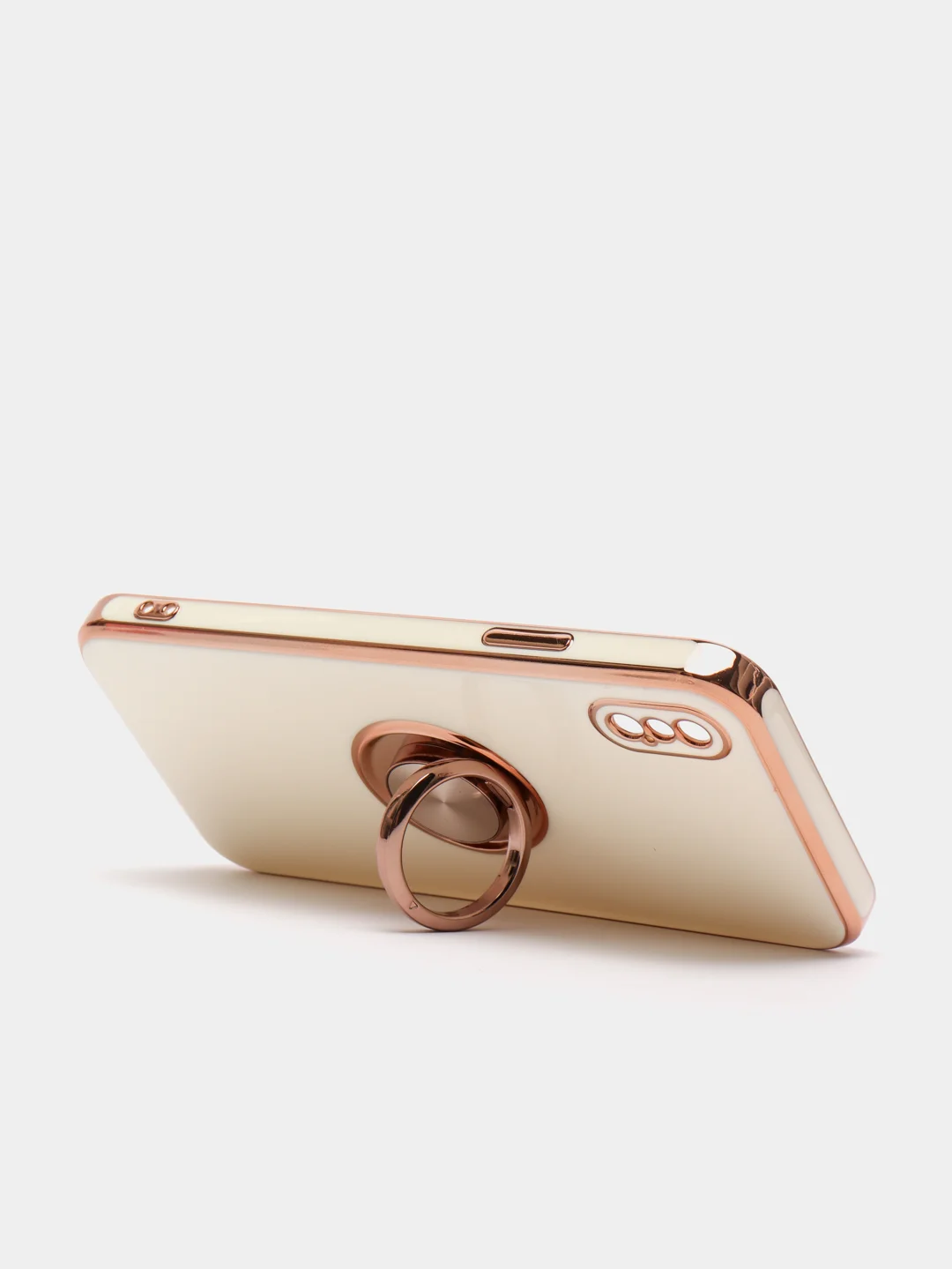 Бежевый чехол с кольцом для  айфон IPhone XS XR XS Max 11 Pro 12 12 Mini 12 Pro Max 13 13 Pro Max