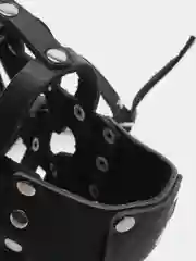 Черный намордник усиленный, из натуральной кожи, Н-018