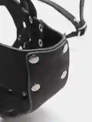 Черный намордник усиленный, из натуральной кожи, Н-018