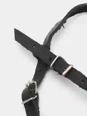 Черный намордник усиленный, из натуральной кожи, Н-018