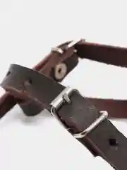 Коричневый намордник усиленный, из натуральной кожи, Н-018