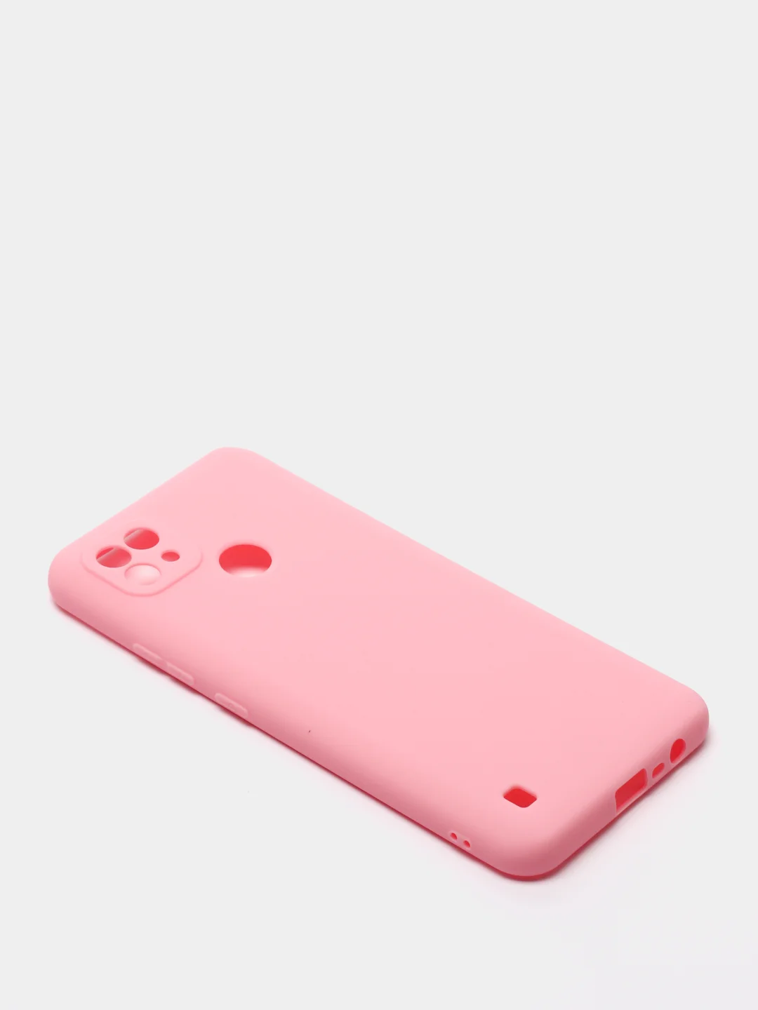 Розовый чехол для Realme C21 силиконовый матовый