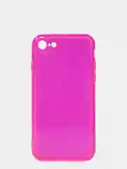 Розовый чехол прозрачный неоновый для iPhone 7 / 8, силиконовый