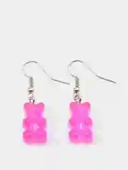 Фуксия серьги в форме мармеладных мишек - "Jelly Bear", 3.8 см
