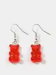Красный серьги в форме мармеладных мишек - "Jelly Bear", 3.8 см